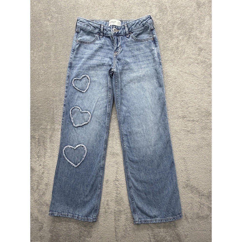 Abercrombie‎ Kids Jeans Unisex Kids 11-12 Years W26 L26 Blue Boyfriend Cut Out
